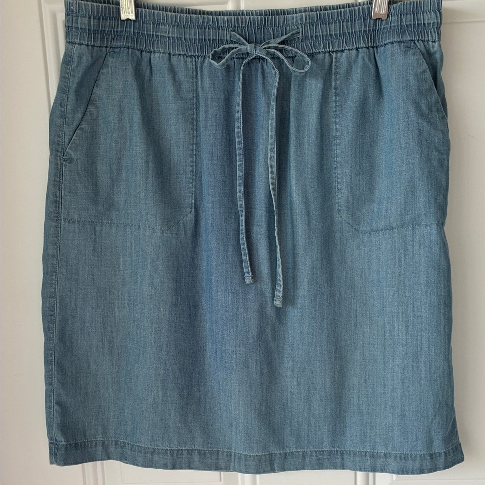 Talbots Light Blue  Drawstring Mini Skirt